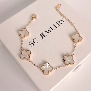 Clover Bracelet Mother of Pearl Four Leaf Jewelry